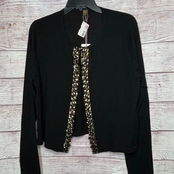 Basler Black Lavish Luxury Beaded 100% Virgin Wool Cardigan New Size 46/16 - Picture 3 of 9